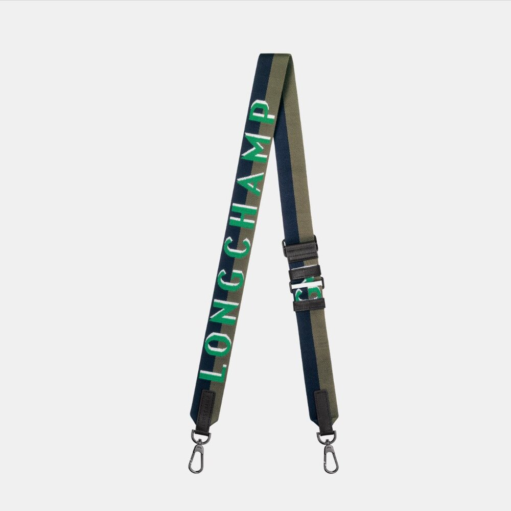 Longchamp Shadow Shoulder Strap Green- Canvas